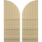 Ekena Millwork Americraft 6-Board (3 Batten) Wood Joined Board-n-Batten Shutters w/ Arch Top, ARW401BQ621X77NTH, PR ARW401BQ621X77NTH - alternate 1